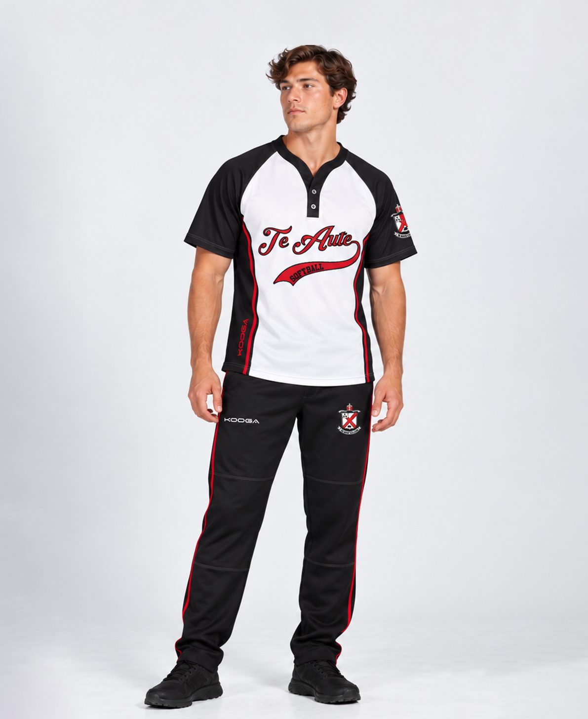 Unisex Softball Grown-on Collar Tee Front