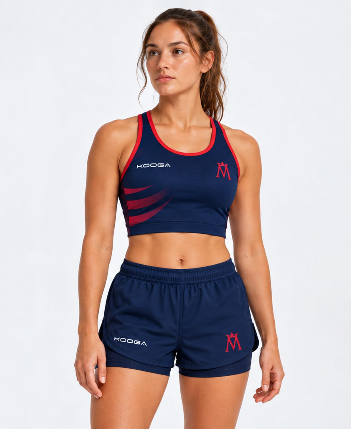 Women Athletic Crop Top & Shorts Front