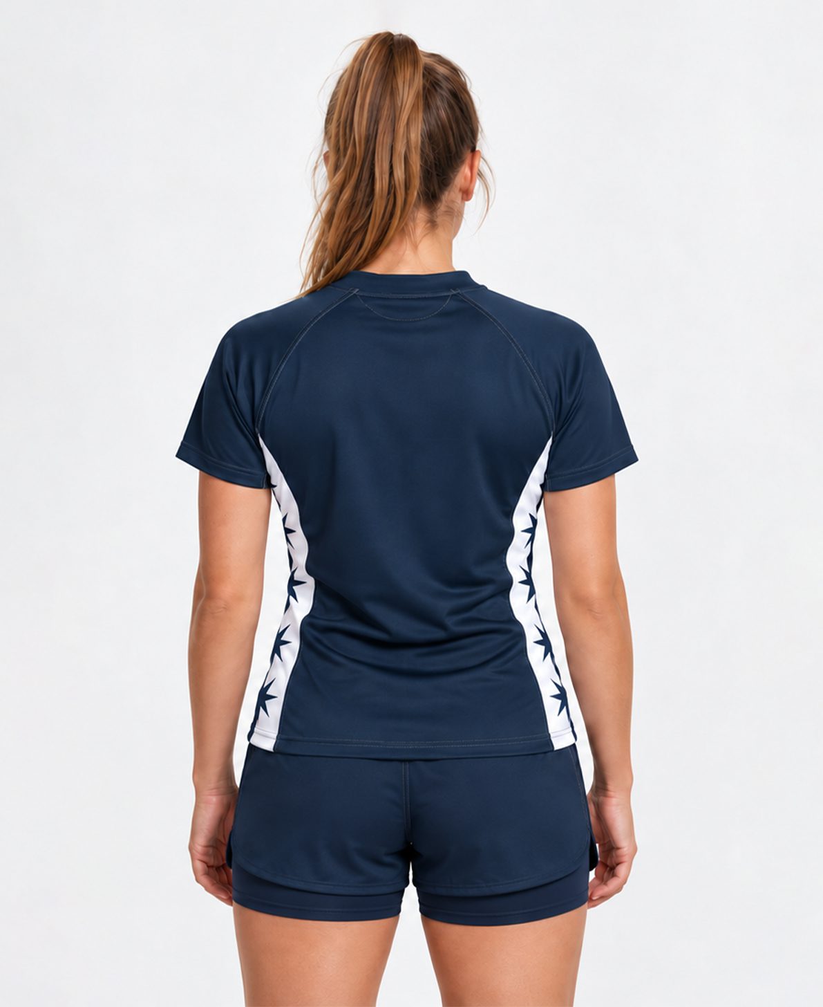 Women Athletic Tee & Shorts Back