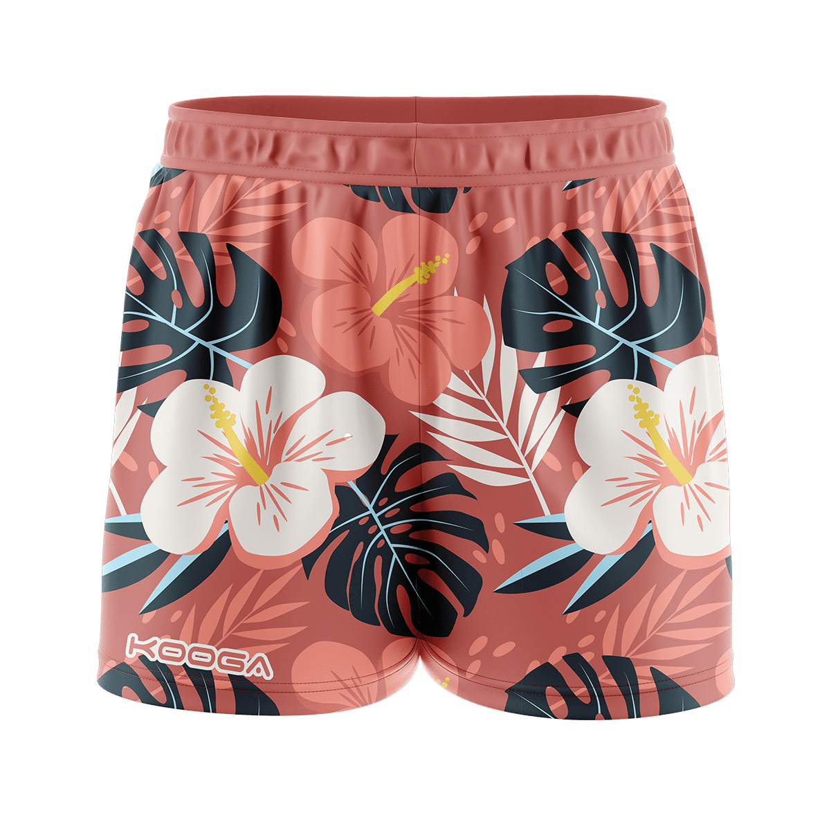 Island-themed shorts featuring a tropical design